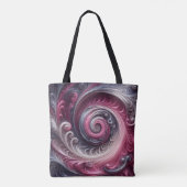 Modern Abstract Eenvoudig Draaiend Roze en Paarse Tote Bag (Achterkant)