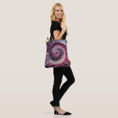 Modern Abstract Eenvoudig Draaiend Roze en Paarse Tote Bag (Op model)