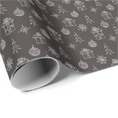 Modern Abstract eenvoudig kerstpatroon Cadeaupapier (Rol Hoek)