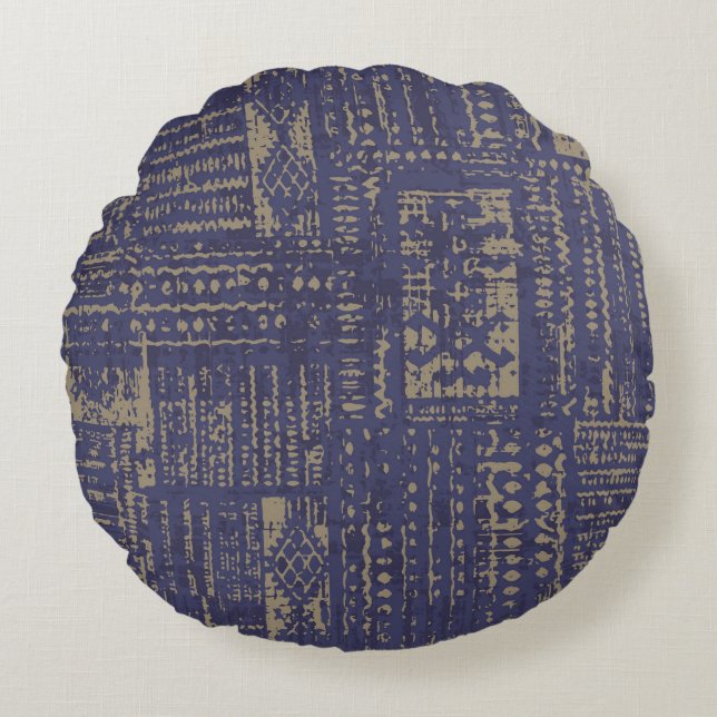 Modern abstract, eigentijds oppervlak pattern desi rond kussen (Voorkant)