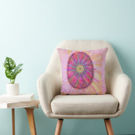 Modern Abstract Elegant Kleurrijk Ei Op Blush Roze Kussen