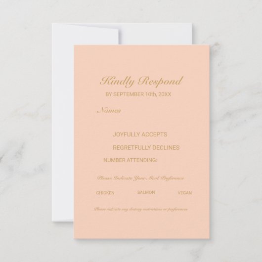 Modern Abstract Elegant RSVP Card Portrait (Voorkant)