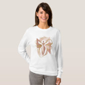 Modern Abstract Empower Feminine Gold & Blush Art T-shirt (Voorkant volledig)