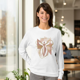 Modern Abstract Empower Feminine Gold & Blush Art T-shirt