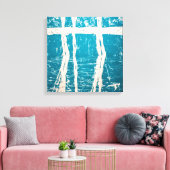 Modern Abstract Expressionism Textured Blue White Canvas Afdruk (Insitu (Woonkamer))