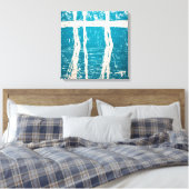 Modern Abstract Expressionism Textured Blue White Canvas Afdruk (Insitu (Slaapkamer))