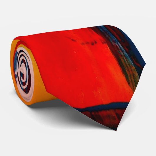 Modern Abstract expressionistisch kleurrijk rood b Stropdas (Opgerold)