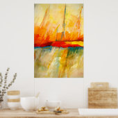 Modern Abstract Expressionistisch Schilderkunst Po Poster (Keuken)