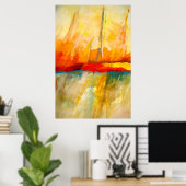 Modern Abstract Expressionistisch Schilderkunst Po Poster (Thuiskantoor)