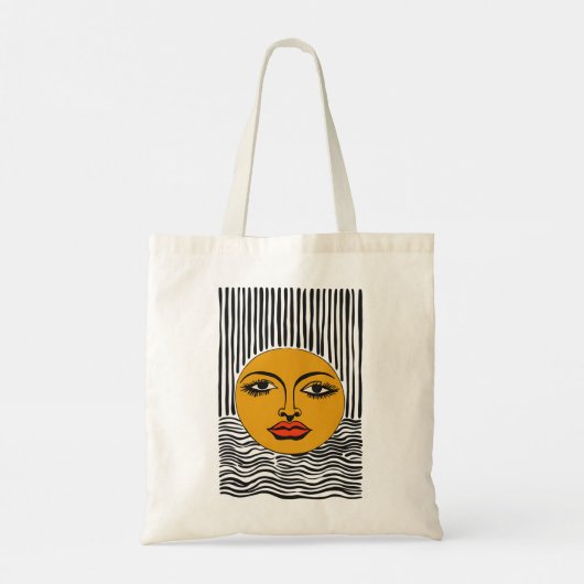 Modern Abstract Face Art Tote Bag (Achterkant)