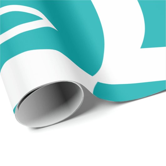 Modern Abstract Face Line Art Teal Cadeaupapier (Rol Hoek)