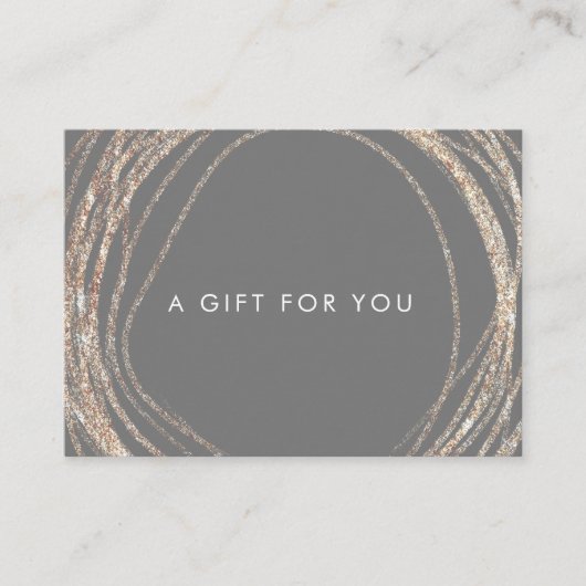modern abstract faux gold swirl gift certificaat (Voorkant)