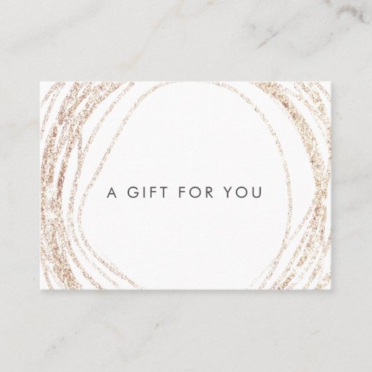 modern abstract faux gold swirl gift certificaat (Voorkant)