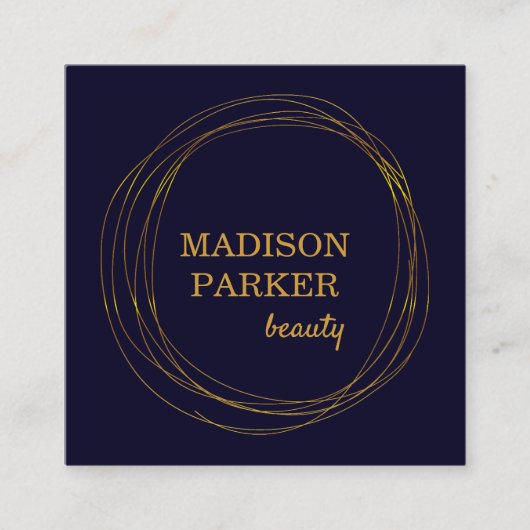 Modern Abstract Faux Gold Vierkante Visitekaartje (Voorkant)