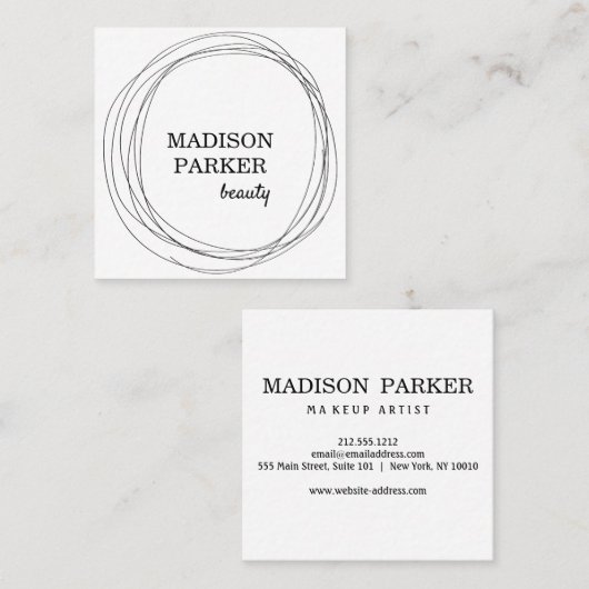 Modern Abstract Faux Roos Gold Vierkante Visitekaartje (Voorkant / Achterkant)