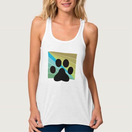 Modern Abstract Feline Paw Tee Tanktop (Voorkant)