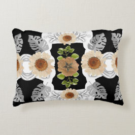 Modern abstract floral art accent kussen