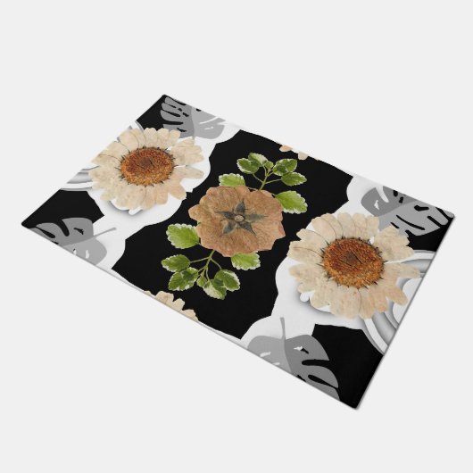 Modern abstract floral art deurmat (Schuin)