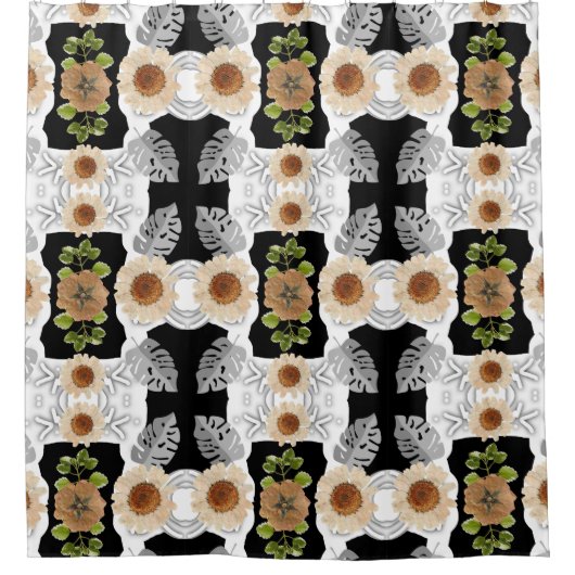 Modern abstract floral art douchegordijn (Voorkant)