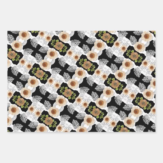 Modern abstract floral art inpakpapier vel (Voorkant 3)