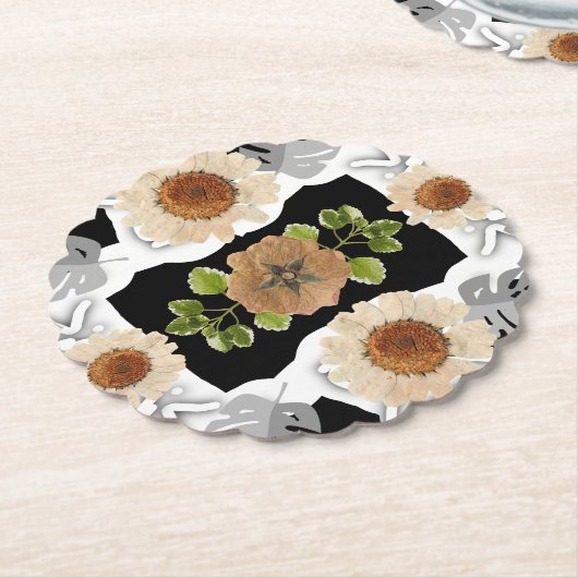 Modern abstract floral art kartonnen onderzetters (Gekanteld)