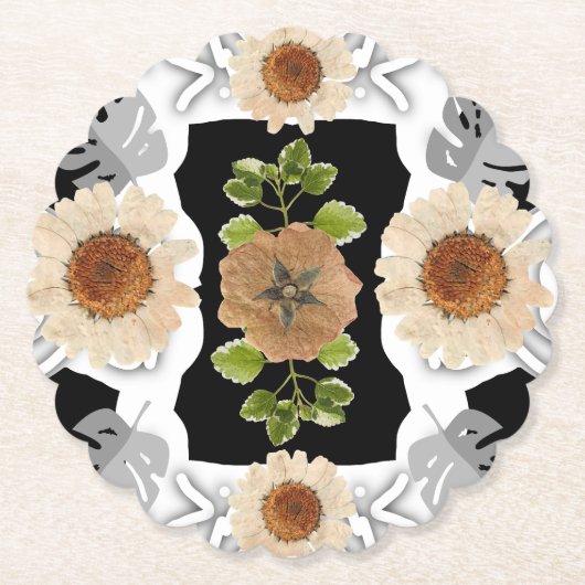 Modern abstract floral art kartonnen onderzetters (Voorkant)