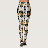 Modern abstract floral art leggings (Achterkant)