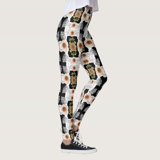 Modern abstract floral art leggings (Rechts)