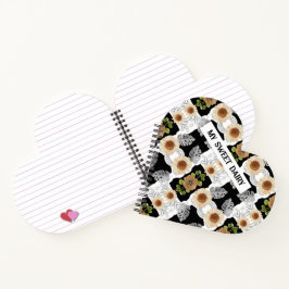 Modern abstract floral art notitieboek