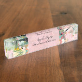 Modern Abstract Floral Art Personalized Naambordje (Zijkant)