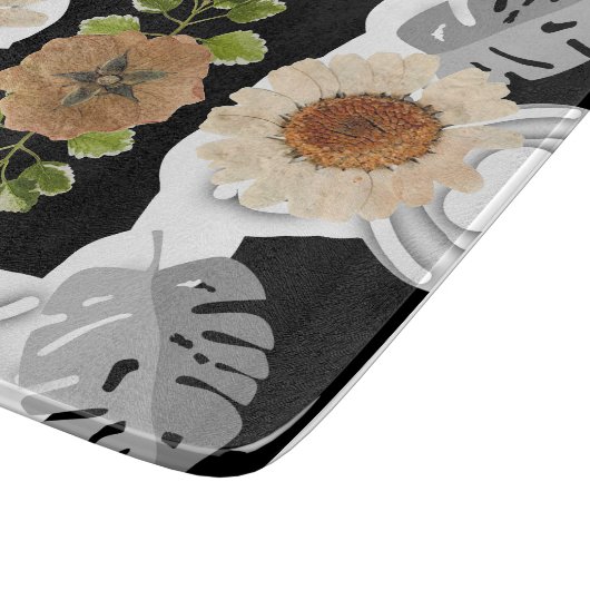 Modern abstract floral art snijplank (Hoek)