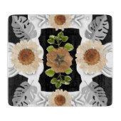 Modern abstract floral art snijplank (Voorkant)