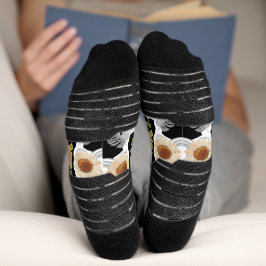 Modern abstract floral art sokken