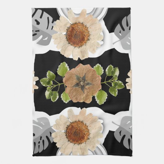Modern abstract floral art theedoek (Verticaal)