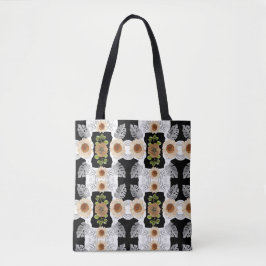 Modern abstract floral art tote bag
