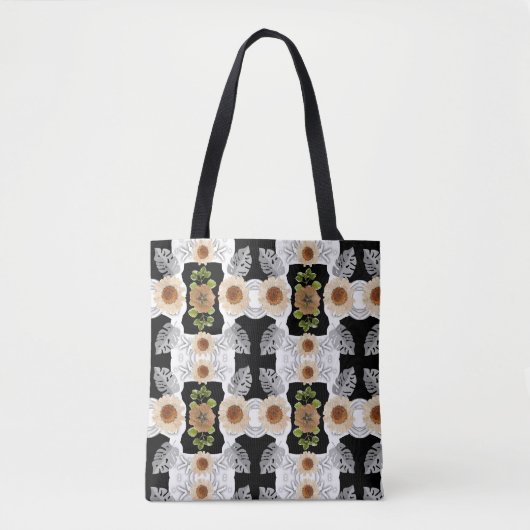 Modern abstract floral art tote bag (Voorkant)