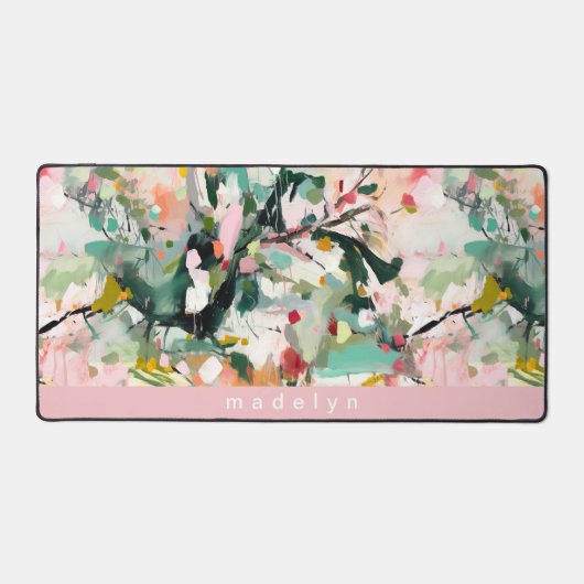 Modern Abstract Floral Botanical Personalized Bureaumat (Voorkant)