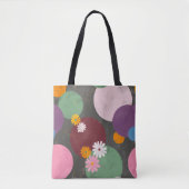Modern Abstract Floral Circles Tote Bag (Voorkant)