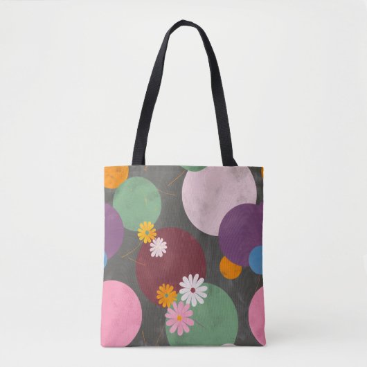 Modern Abstract Floral Circles Tote Bag (Voorkant)