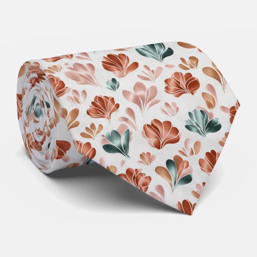 Modern Abstract Floral Pattern Stropdas (Opgerold)