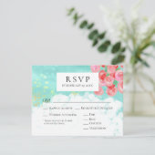 *~* Modern Abstract Flower Glitter Wedding RSVP (Staand voorkant)