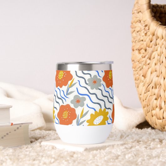 Modern Abstract Flowers Boho Wavy (Woonkamer)