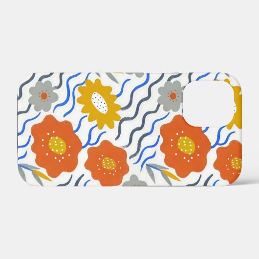 Modern Abstract Flowers Boho Wavy Case-Mate iPhone Case (Achterkant (horizontaal))