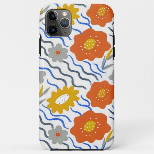 Modern Abstract Flowers Boho Wavy Case-Mate iPhone Case (Achterkant)