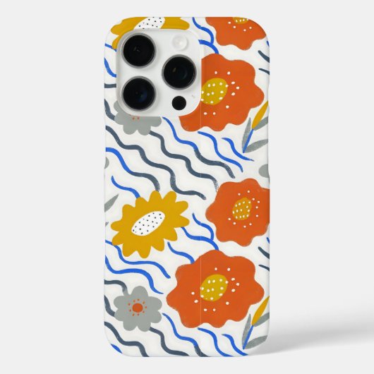 Modern Abstract Flowers Boho Wavy Case-Mate iPhone Case (Achterkant)