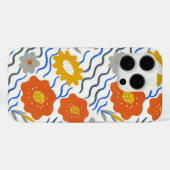 Modern Abstract Flowers Boho Wavy Case-Mate iPhone Case (Achterkant (horizontaal))