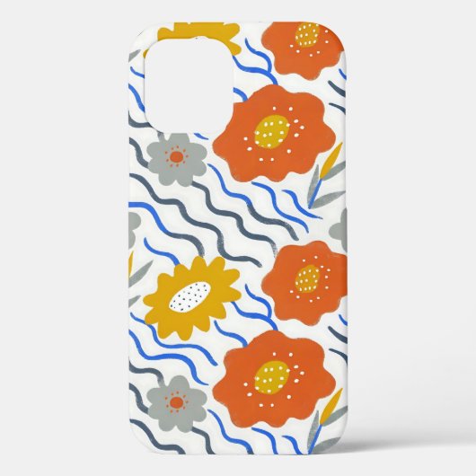 Modern Abstract Flowers Boho Wavy Case-Mate iPhone Case (Achterkant)