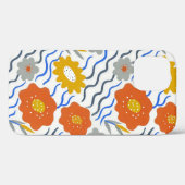 Modern Abstract Flowers Boho Wavy Case-Mate iPhone Case (Achterkant (horizontaal))