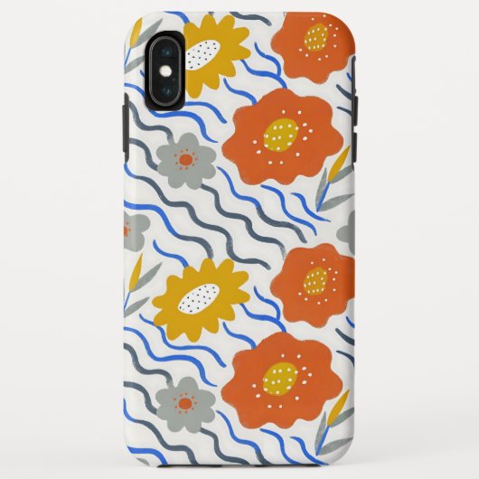 Modern Abstract Flowers Boho Wavy Case-Mate iPhone Case (Achterkant)