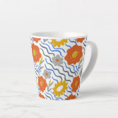 Modern Abstract Flowers Boho Wavy Latte Mok (Rechterhoek)